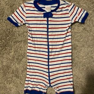 Hanna Andersson Red, White & Blue Short John Zip Up Pajamas Size 3T